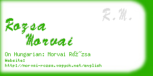 rozsa morvai business card